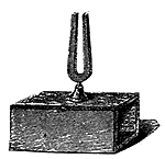 Pitchfork mounted on a resonator box