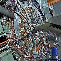 The BaBar detector at SLAC. 
<P>
(Courtesy of Lawrence Berkeley National Laboratory)