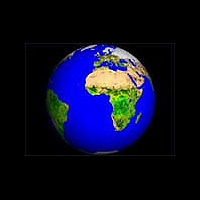 Angular momentum describes the rotation of the Earth around its axis as depicted in <A HREF='http://www.gsfc.nasa.gov/gsfc/earth/pictures/2003/0210rotation/a001306.mpg'>this animation</A>. A normal, 24-hour, day is based on the mean speed of the rotation of the whole Earth, including its atmosphere and ocean. When the motions in these fluids move mass to different positions, the angular momentum changes in them and will affect the solid Earth rotation. Given the rotation rate, fluid mass and distance from the Earth's radius, If one variable is changed, at least one other variable also must also change. For example, a spinning ice skater spins slower with extended arms and faster when his arms are pulled in. Similarly, the spinning Earth is affected by many factors, including changes in the way the winds blow or currents in the ocean. Some of these factors can act to speed the planet up, while others literally drag it down. Of course these effects are very small, but observable by advanced scientific techniques. CREDIT: NASA SVS, Jim Strong and Horace Mitchell