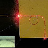 Dr. Koby Scheuer's plastic 'switch' for use in fiber optics cables.