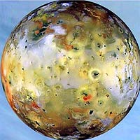 Io, Io, it's the hottest place to go. The satellite of Jupiter is the most volcanically active body, too. How hot is it? WUSTL planetary scientists have shown that Io is so hot its lavas are vaporizing sodium, potassium, silicon and iron gases into its atmosphere. 
<P>
Image courtesy: WUSTL