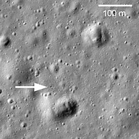 <p>(Rover Parking Spot): The Lunokhod 1 rover in its final parking spot on the moon. <br /></p>
<p>Credit: NASA/GSFC/Arizona State U.</p>