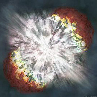 <p>
	Illustration of a supernova explosion. Three exceptionally luminous supernovae explosions have been observed in recent years. One was first observed using a robotic telescope at Caltech's Palomar Observatory. Data collected with Palomar's Samuel Oschin Telescope was transmitted from the remote mountain site in southern California to astronomers via the NSF-funded High-Performance Wireless Research and Education Network (HPWREN). The Nearby Supernova Factory research group at the Lawrence Berkeley Laboratory reported the co-discovery of the supernova, known as SN2005gj. Researchers in Canada have analyzed this, along with two other supernovae, and believe that they each may be the signature of the explosive conversion of a neutron star into a quark star.</p>
<p>
	Credit: NASA/CXC/M.Weiss</p>
